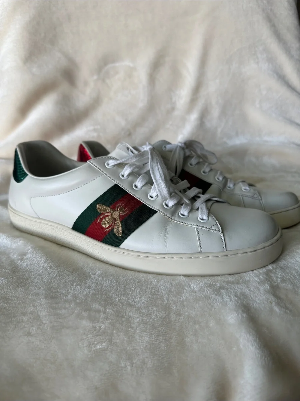 Gucci Men's New Ace Embroidered Low-Top Sneakers